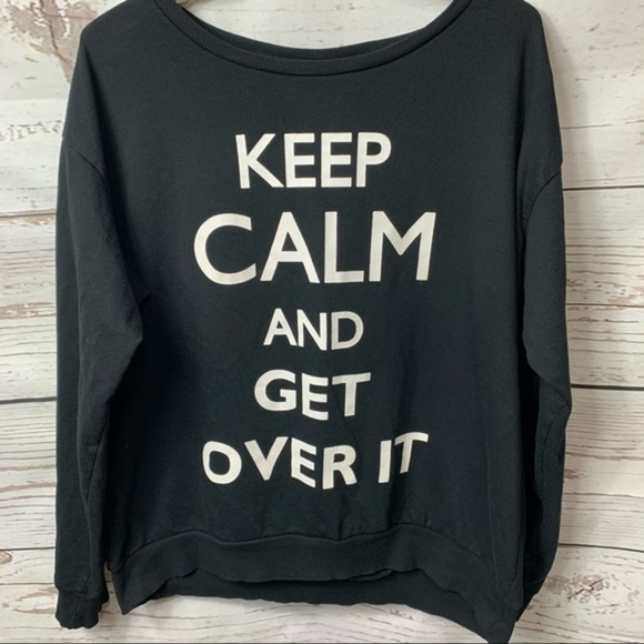 NWOT H&M Divided Keep Calm & Get Over It Sweater - Picture 2 of 5